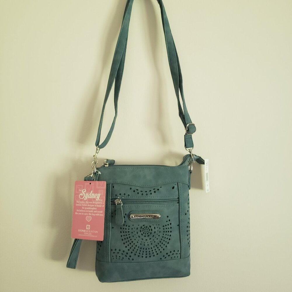 NWT Stone Mountain Sydney Bag Blue Suede